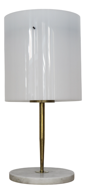 Vintage Italian Table Lamp in Acrylic Glass with Marble and Brass from Stilnovo, 1960s