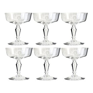 Antique French ‘B’ Monogram Champagne Coupes, Set of 6 For Sale