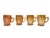 American 1910s Dugan Diamond Beaded Shell Carnival Marigold Glass Mugs W/ Handles - Set of 4 For Sale - Image 3 of 7