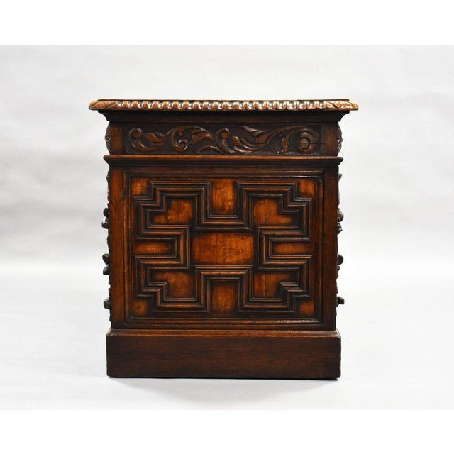 Victorian Carved Oak Desk, 1880 For Sale - Image 4 of 14
