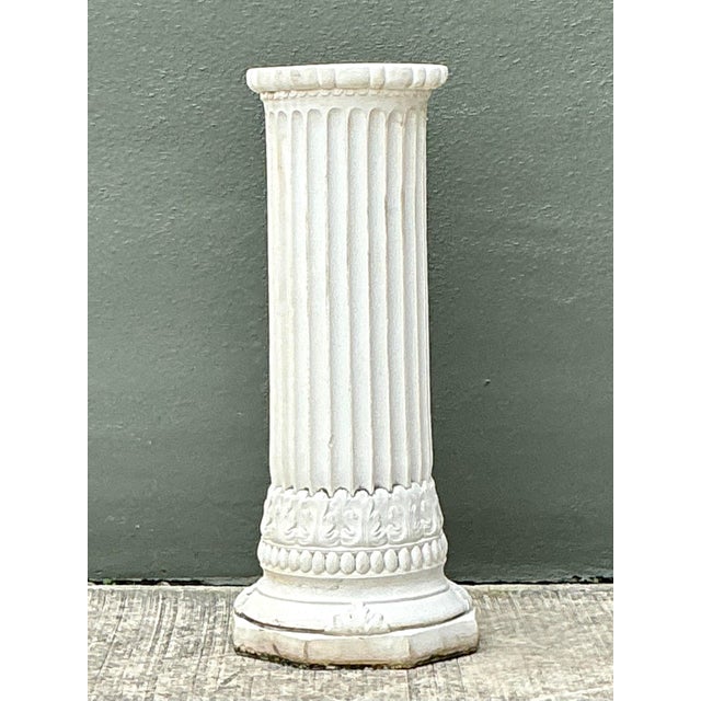 Vintage Cast Concrete Bust of Davin on Pedestal For Sale In West Palm - Image 6 of 12