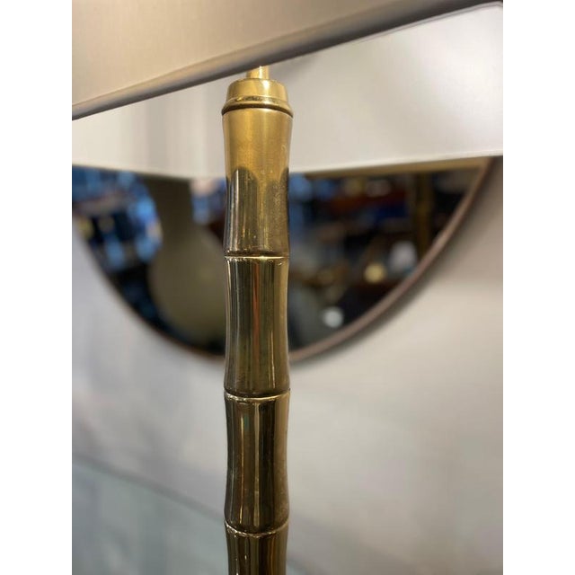 Brass Table Lamp with a Faux Bamboo Stem, 1970s For Sale - Image 10 of 13