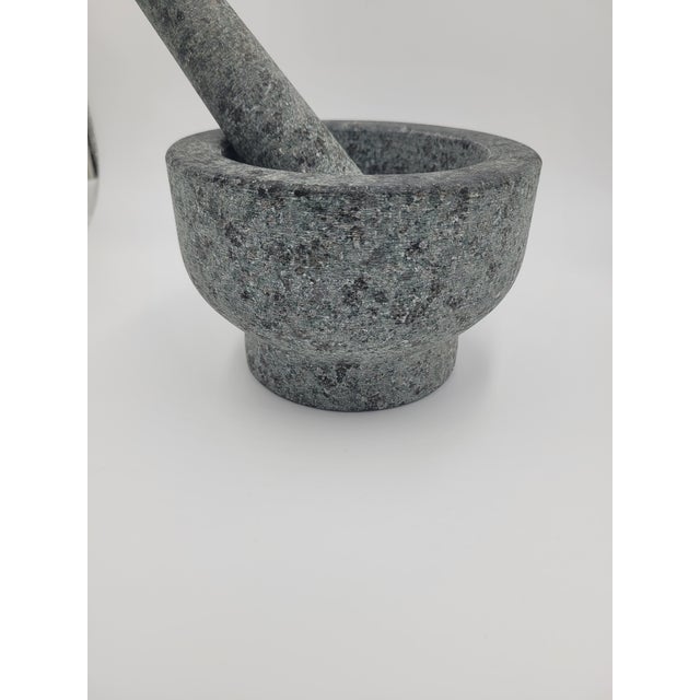 Late 20th Century Granite Mortar and Pestle-2-Piece Set For Sale - Image 12 of 12