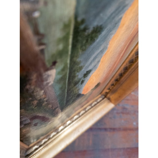 19th Century Luminist Folk Art Landscape Painting With Sunset For Sale - Image 16 of 17