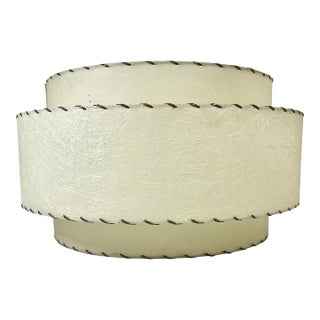 1940s Vintage Boho Chic Arts & Crafts 3 Tier Fiberglass Lamp Shade. For Sale