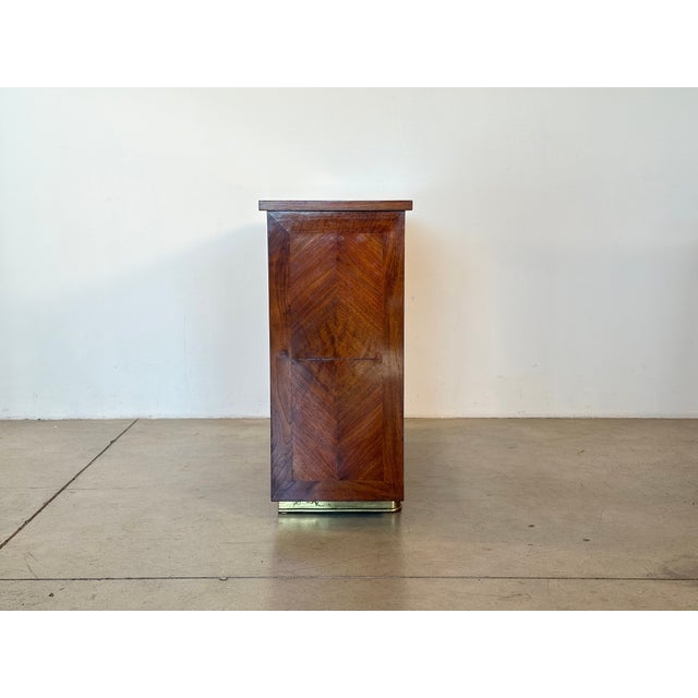 Vintage Walnut and Brass Bookcase, 1950s For Sale - Image 6 of 18