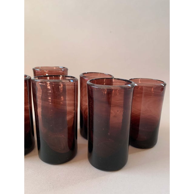 Set of eight La Soufflerie Mouth-blown Framboise Murano Grand drinking glasses These are entirely made by hand and each...