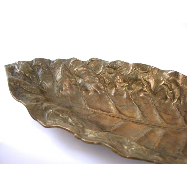 Vintage Brass Tobacco Leaf Tray Chairish