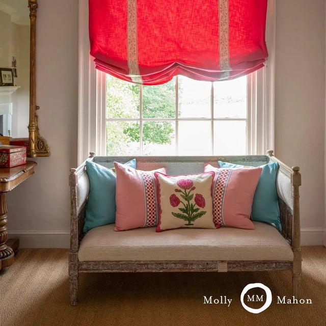 2020s SAMPLE - Schumacher x Molly Mahon Strawberry Trail Hand Block Trim In Green For Sale - Image 5 of 5