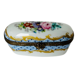 1960’s Vintage Limoges Porcelain and Bronze Box