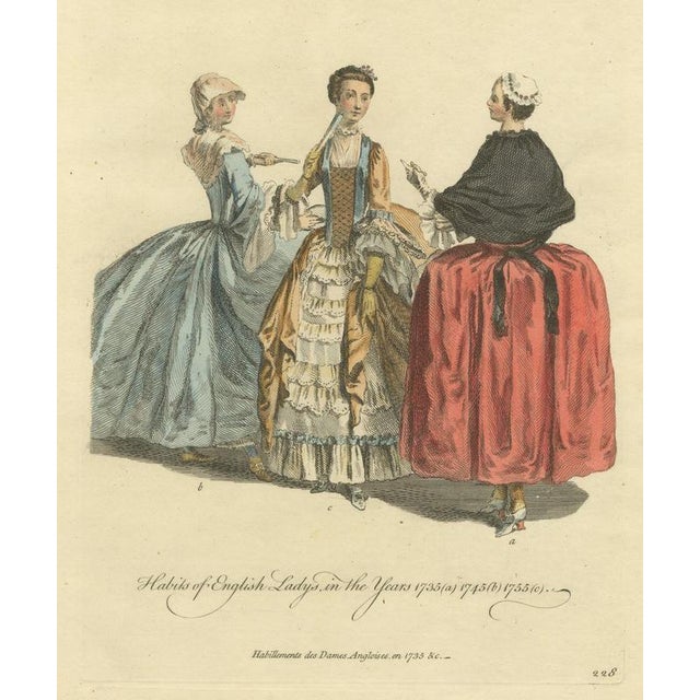 Jefferys, Three English Ladies of 1735, 1745 and 1755, 1757, Engraving For Sale - Image 9 of 9