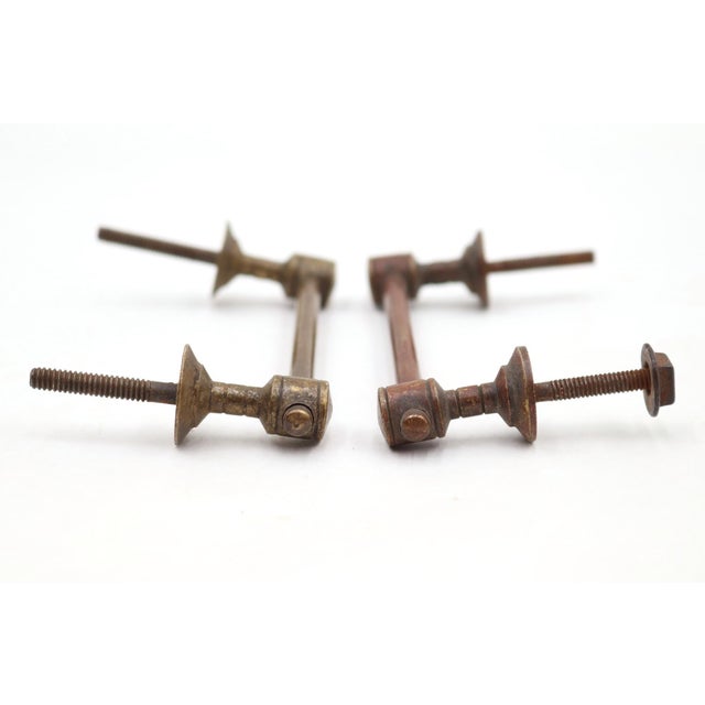Traditional Pair of Vintage Traditional 4.25 In. Brass Drawer Pulls For Sale - Image 3 of 4