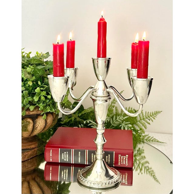 Traditional Sterling Silver Duchin Creations Candelabra For Sale - Image 3 of 8