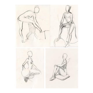 Series of Four Original Figurative Sketches by Sarah F. Burns For Sale