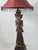 1980s Vintage Asian Carved Wood Lamp For Sale - Image 5 of 10