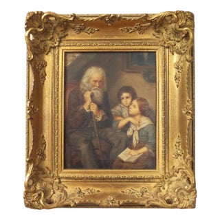 Biedermeier Painting, 1846, Oil on Wood, Framed For Sale