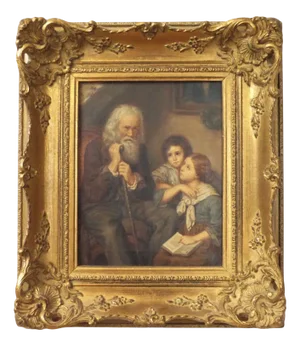 Biedermeier Painting, 1846, Oil on Wood, Framed