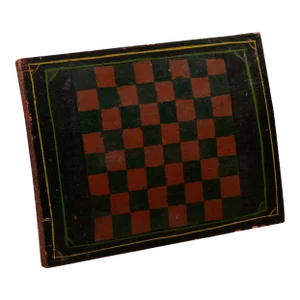 Early 20th Century Game Board With Original Painted Black and Red Squares