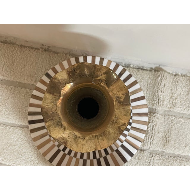 2020s Handcrafted Engraved Brass Vase For Sale - Image 5 of 10