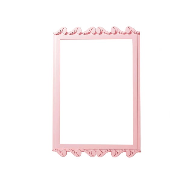 Contemporary Fleur Home Garden District Laurel Rectangle Mirror in Authentic Pink, 24x36 For Sale - Image 3 of 3