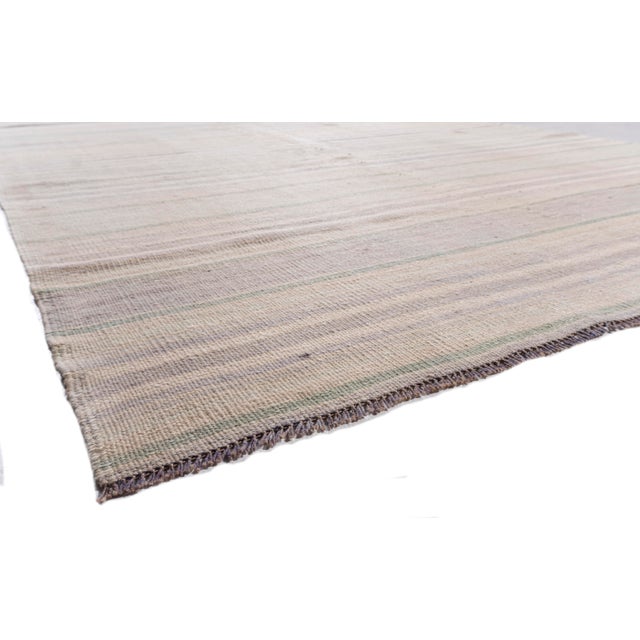 Vintage Circa 1940 Tan Turkish Kilim Flatweave Rug 4ft 11in X 13ft 1in For Sale In New York - Image 6 of 14