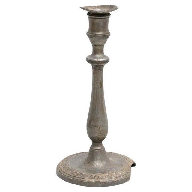 Antique Metal Candle Holder, Circa 1950 – Spanish Style with Patina This elegant metal candle holder, made in Spain around...