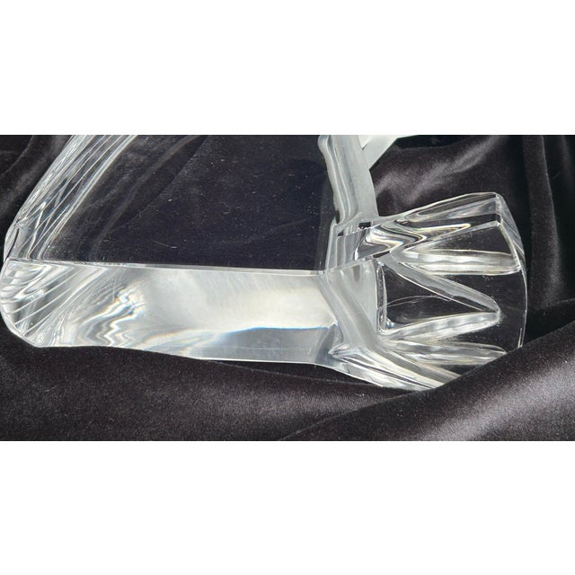 Glass Pristine Lalique Louisiane Peacock/Crane 1970's Retired Crystal Sculpture For Sale - Image 7 of 12