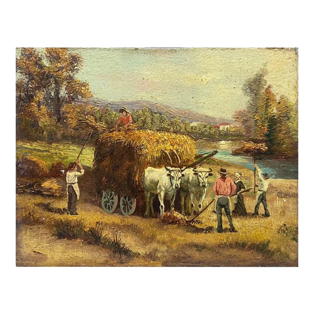 Scena Campestre - Posillipo School - Oil on Board For Sale