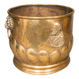 Antique Coal Bucket, French Brass, Fireside Fuel Basket, Petrus Ramus, Victorian