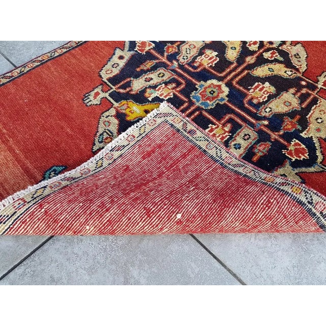 Red Anatolian Oushak Runner Rug For Sale - Image 9 of 11