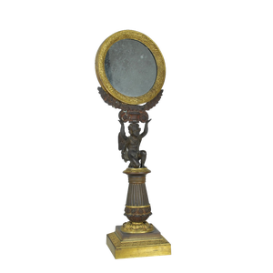 19th Century Restoration Bronze Table Mirror