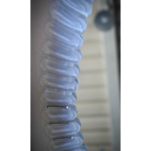 Metal Mid-Century Italian Murano Art Glass and Chrome Wall Mirror, 2000s For Sale - Image 7 of 10