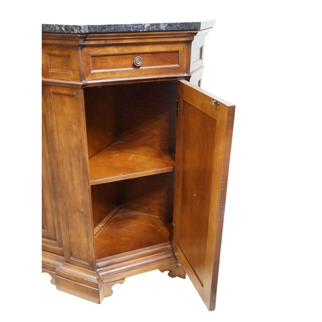 Brown Bernhardt Furniture Solid Cherry Contemporary Italian Neoclassical Tuscan Style 73" Buffet W. Granite Top 802-133 For Sale - Image 8 of 16