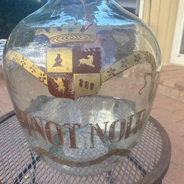Antique Hand Blown and Painted Pinot Noir Demi-John Circa 1900 For Sale - Image 4 of 4