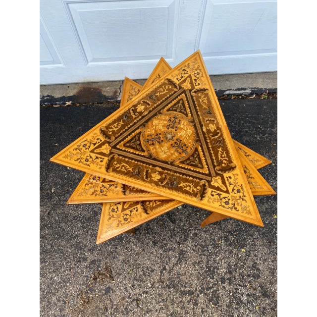 Italian Early 20th Century Stacking Italian Marquetry Triangle Tables - 3 Pieces For Sale - Image 3 of 13