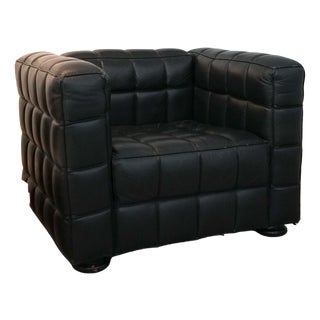 Kubus Faux Leather Chair by Josef Hoffman, 1980s For Sale