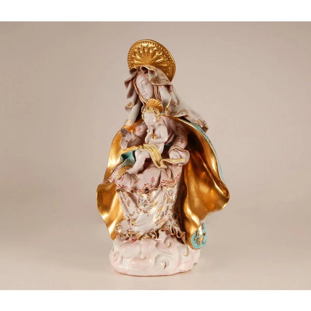 Mid-Century Italian Madonna & Child Sculpture by Eugenio Pattarino, 1960s For Sale - Image 6 of 11
