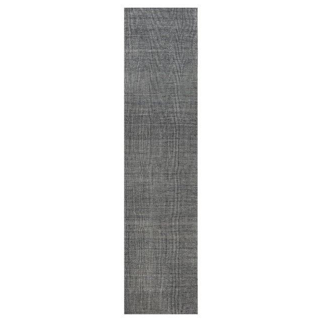 Monochrome Rhythm – Modern Black White Flat Weave Wool Rug by Doris Leslie Blau For Sale