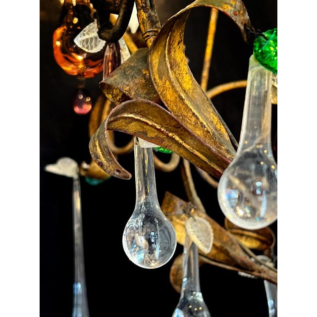 Bette Davis Fruits Murano Chandelier, 1950s For Sale - Image 4 of 17