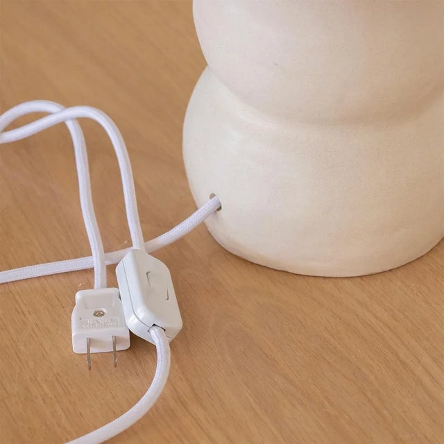 White Ceramic Wave Lamp, Large For Sale - Image 8 of 10