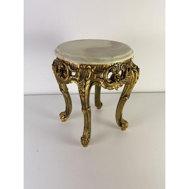 Small Side Table with Onyx Top, 1960s For Sale - Image 11 of 11