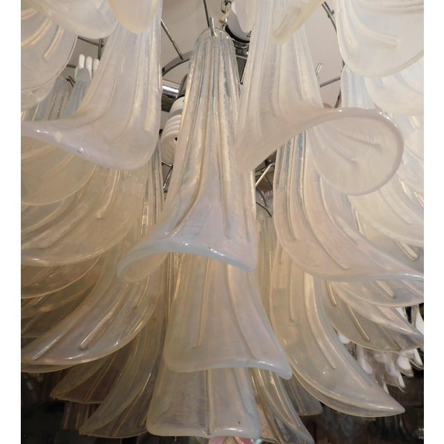 Chandelier with Opal Tulip Murano Glass, 1972 For Sale - Image 11 of 12