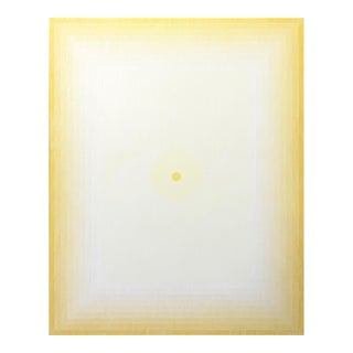 Contemporary Abstract Acrylic on Canvas "Mesmerism (Naples Yellow Light) 2" by Andy Harwood For Sale
