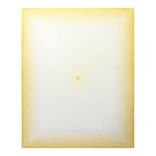 Contemporary Abstract Acrylic on Canvas "Mesmerism (Naples Yellow Light) 2" by Andy Harwood For Sale