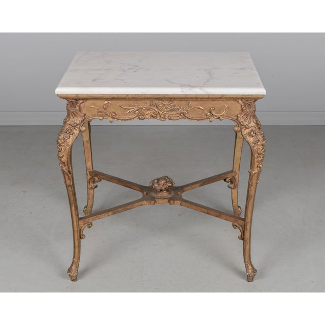 French Louis XV Style French Onyx Top Table For Sale - Image 3 of 7