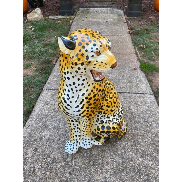 Mid 20th Century Large Italian Ceramic Leopard For Sale - Image 11 of 13
