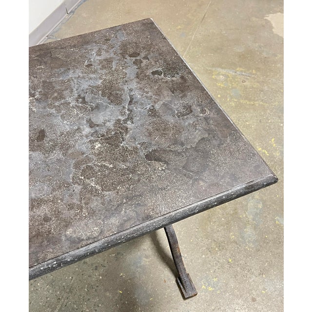 Gray 19th Century French Cast Iron Bistro Table, L. Buchon St. Etienne Foundry For Sale - Image 8 of 11