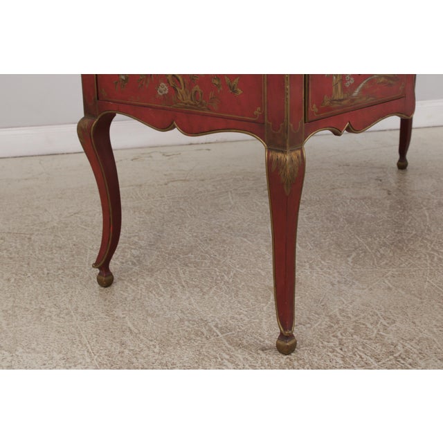 Baker 3 Drawer Chinoiserie Style Leather Top Desk Bureau Plat For Sale - Image 16 of 17