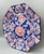 1970s 1970s Chinoiserie Toyo Japan Octagonal Imari-Style Blue and Pink Floral & Bird Platter For Sale - Image 5 of 14