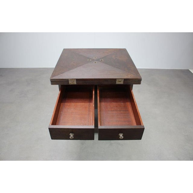 Antique English Quarter-Sawn Oak Envelope Games Table, 1900 For Sale - Image 6 of 18
